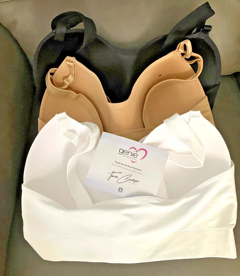 Pack de tres sujetadores Genie TLC 3 paquetes 42 DD/DDD NEGRO, BEIGE Y BLANCO Foto 1 de 2