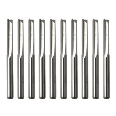 10Pcs 3.175mm Straight Slot High Speed Steel Milling Cutter 2 Flute Router Bit - Image 1 of 4