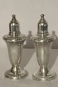 Lote #2 cocteleras de sal y pimienta vintage ornamentadas de plata esterlina ponderadas Empire - Imagen 1 de 8