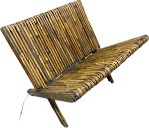 Mid Century klappbarer Rattan Zeitungsständer 14" x 14 - Bild 1 von 7