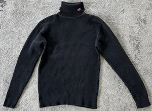 Polo Jeans Co. Ralph Lauren Talla M Suéter Cuello Tortuga Negro Acanalado Manga Larga - Imagen 1 de 9