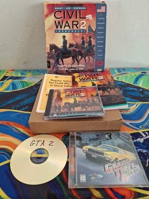 LOT OF 3 VINTAGE COMPUTER GAMES CIVIL WAR 2, GTA 1, GTA 2 BURNED COPY COOL LOT - Image 1 of 4