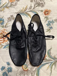 Women’s Size 9 Black Tie Dance Jazz Shoes Leather - Picture 1 of 4