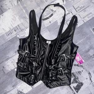 Neu mit Etikett DC Catwoman schwarzes Korsett Erwachsene Größe Small Kostüm Halloween - Bild 1 von 4