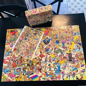 2000 Ceaco Puzzle Jan Van Haasteren Toy Ahoy Crowd Pleasers Complete Poster - Picture 1 of 4