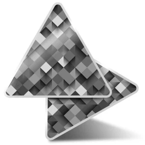 2 x Triangle Stickers 10cm - BW - Square Abstract Pattern #39663 - Afbeelding 1 van 9