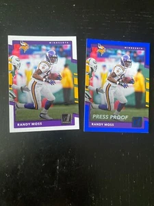 Randy Moss 2017 Donruss blue Press Proof & base card FREE SHIP AVAILABLE - Picture 1 of 1
