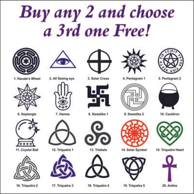 Oculto - Símbolos de brujería, pegatinas, calcomanías, gráficos, vinilo. Foto 1 de 4