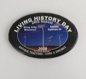 Living History Day Antique Tractors Cars & Engines 2008 Pin Button - Picture 1 of 2