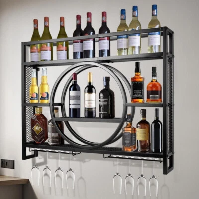 Weinhalter Wand mit Glashalter Montiertes Weinregal Weinpräsentationsregal DE - Bild 1 von 4