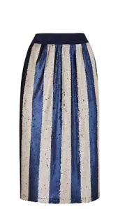 New Striped Sequinned Pencil Skirt Simply Be, Navy And White Stripes Size 22 £18 - Picture 1 of 5