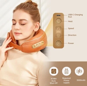 Neck Massager Shiatsu Heat Cordless Rechargeable great gift for people - Picture 1 of 7