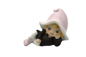 Vintage Homco rosa Elf Pixie Porzellan Figur 5213 Wohnraum - Bild 1 von 3