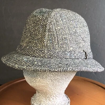 Винтажная мужская шерстяная шляпа Botany 500 XL серая сделано в США кепка Fedora United 80-е - Изображение 1 из 4