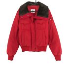 Gas Red Padded Down Puffer Bomber Jacket Coat Size 44