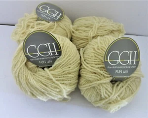 Knitting Yarn 4 Cakes GGH FUN uni Cream 75% Merino Wool 25% Nylon Greece - Picture 1 of 5