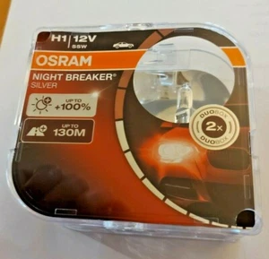 OSRAM Night Breaker Silver H1 Car Headlight Bulbs 64150NBS-HCB Duo ( 2 bulbs ) - Picture 1 of 1