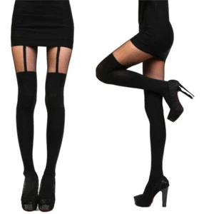 Fashion Women Temptation Sheer Mock Suspender Tights Pantyhose Stockings^YR - Bild 1 von 11