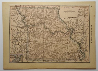 Antiguo mapa atlas en miniatura de Missouri de 1915 (8" x 5,5") práctico atlas de Hammond Foto 1 de 4