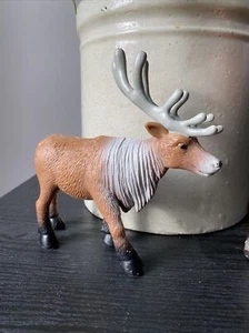 Deer Buck Elk Brown Plastic Animal Figure Figurine Wild Life Nature Caribou - Picture 1 of 6