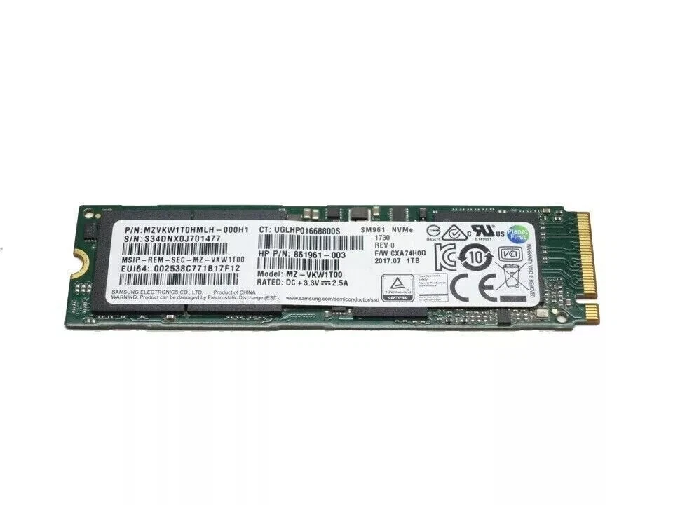 SSD M.2 NVMe 128 256 512GB 1TB PCIe Hard Drive Laptop Windows 10 Pro UEFI 64 - Image 1 of 2