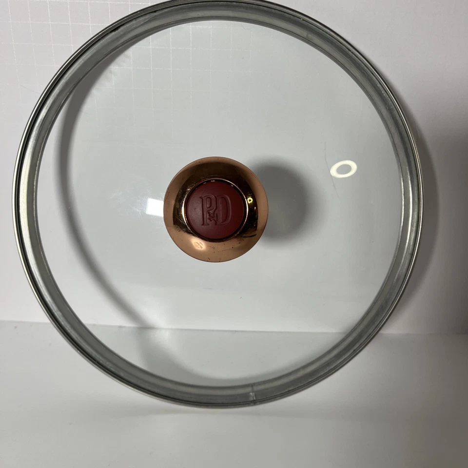 9.5" Paula Dean Repuesto Tapa Cristal Pequeña Redonda Cobre Rojo Mango GLA 1302021 Foto 1 de 4