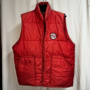 Vintage Herren rot Mac Tools gefütterte Weste ungroßer Reißverschluss mit Taschen gebraucht, in einwandfreiem Zustand - Bild 1 von 12