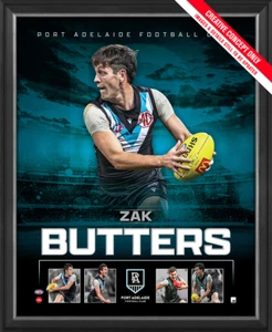 Zak Butters Port Adelaide 2023 Official AFL Sportsprint Framed - 5493 - Picture 1 of 1
