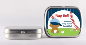 Baseball Player African American Mint Tin Stickers-Personalized Mint Tin Labels - Picture 1 of 3