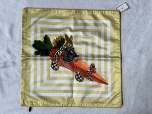 Mackenzie Childs CAPTAIN CARROT Easter Silk Upscale PILLOW COVER Only m24-my - Picture 1 of 7