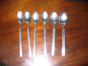 Set of 4 Noritake Stainless EROS Iced Tea Spoons & 2 Soup spoons - Picture 1 of 1