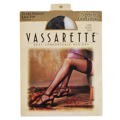 Sexy Top de Encaje Negro Vassarette Grande Largo Medias de Red Hasta el Muslo 3420 Foto 1 de 4