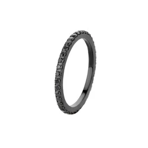 MelanO Vorsteckring Beisteck Ring schwarz Sadé Größe 62 FR17BLBL schwarz schmal - Bild 1 von 3
