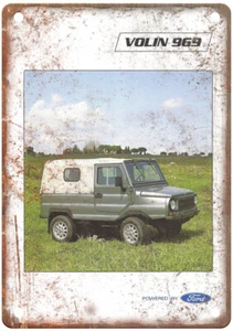 Insegna Vintage LuAZ 969 o Volin in Italia, 1966 Pubblicità Look Retrò Metallo A9930 - Foto 1 di 2