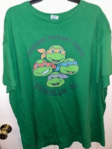TMNT 1984 Group Heads Logo (2XL Green) Men's T-Shirt Teenage Mutant Ninja Turtle - Picture 1 of 5