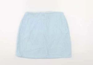 New Look Womens Blue Cotton Blend A-Line Skirt Size 10 - Picture 1 of 12