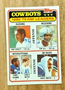 1981 TOPPS TONY DORSETT TONY HILL HARVEY MARTIN TEAM LDRS CARD #367 MINT COWBOYS - Bild 1 von 2