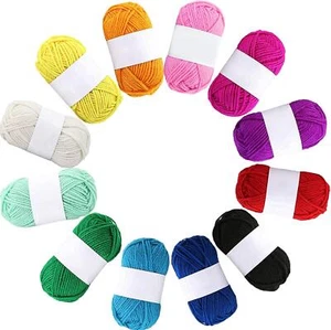 12 Pack Double Knitting Yarn Acrylic Wool Crochet Yarn for Small Yarn Projects - Picture 1 of 7