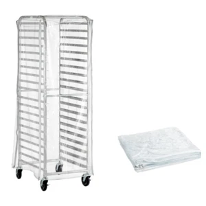 24" B x 28" L x 63" H Klar Full-Size Kunststoff Brötchen Pfanne Rack Abdeckung mit 3 Reißverschlüssen - Bild 1 von 7