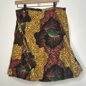 Wax Block Print Wrap Skirt Art-to-Wear African ANKARA FABRIC 70” X 22" Batik - Picture 1 of 3