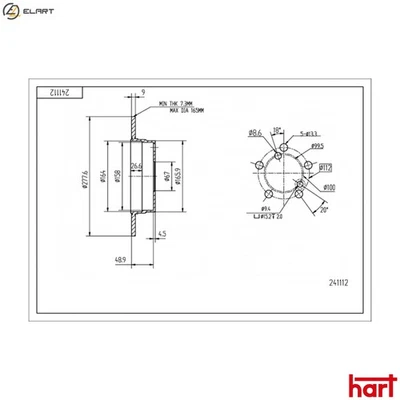 2x BRAKE DISC 241 112 FOR MERCEDES-BENZ C-CLASS/T-Model CLK/Convertible SLK 1.8L - Image 1 of 4