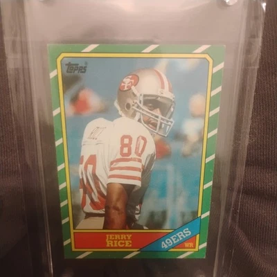 Jerry Rice 1986 Topps #161 RC de colección/en estuche/casi nuevo/como nuevo++ original/hof/cabra Foto 1 de 4