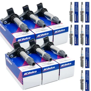 6 Pack 1263247941-109 Spark Plug & D515C Ignition Coil For GMC Chevrolet Buick - Picture 1 of 11