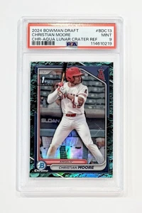 2024 Bowman Draft Chrome Aqua Lunar Refractor /125 Christian Moore #BDC-13 PSA 9 - Picture 1 of 1