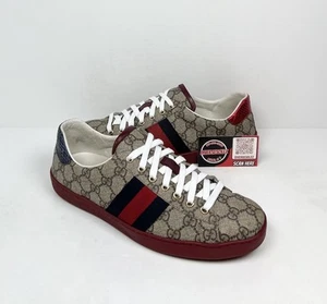Größe 9US - Gucci Ace GG Supreme Leder-Sneaker wenig getragen/Einzelhandel 750 $! - Bild 1 von 8