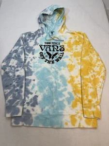 Vans Hoodie Mens Large Tie Dye Pullover Grunge Streetwear Kangaroo Pocket - Picture 1 of 15