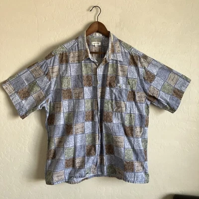 Camisa Pierre Cardin Para Hombre XXL Abotonada Manga Corta Algodón Azul Geométrico Resort Foto 1 de 4