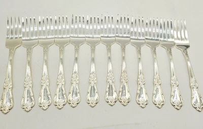 JUEGO/12 Wm Rogers VANESSA-FRANCESCA ONEIDA 1965 horquillas de cena cubiertos Foto 1 de 4