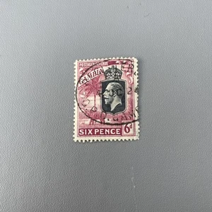1922-1927 KGV Gambia 6d rose / black stamp - used never hinged - Picture 1 of 2