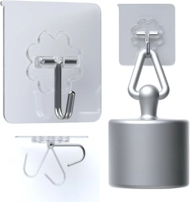 DDMY 24 Packs Hooks for Hanging Wall Hooks Transparent Reusable Waterproof Adhes - Image 1 of 4